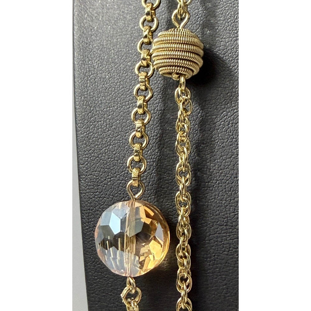 Monet Necklace Gold Tone Long 34"